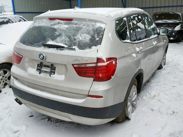 5UXWX9C59D0A32096 - 2013 BMW X3 XDRIVE2 SILVER photo 4