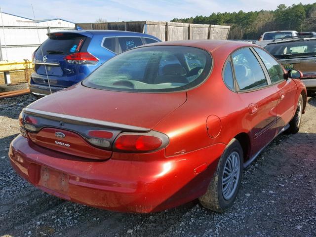 1FAFP53U4XG267666 - 1999 FORD TAURUS SE RED photo 4