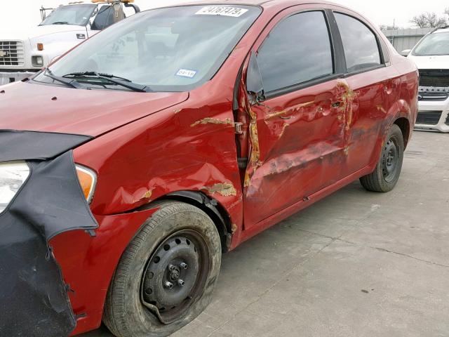 KL1TD5DE0BB119444 - 2011 CHEVROLET AVEO LS RED photo 10