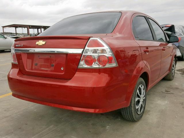 KL1TD5DE0BB119444 - 2011 CHEVROLET AVEO LS RED photo 4