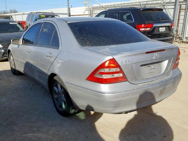 WDBRF61J44F448002 - 2004 MERCEDES-BENZ C 240 SILVER photo 3