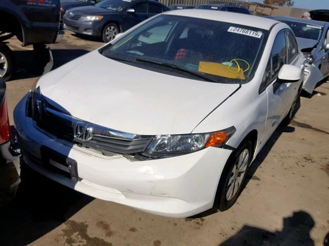 19XFB2F5XCE382620 - 2012 HONDA CIVIC LX WHITE photo 2