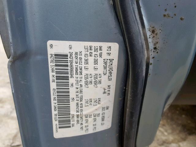 2A4GF68406R866846 - 2006 CHRYSLER PACIFICA T BLUE photo 10