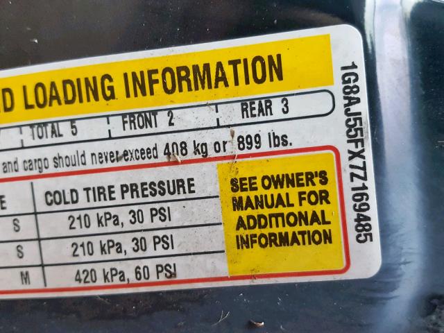 1G8AJ55FX7Z169485 - 2007 SATURN ION LEVEL WHITE photo 10