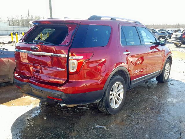 1FM5K7D88DGA96168 - 2013 FORD EXPLORER X BURGUNDY photo 4