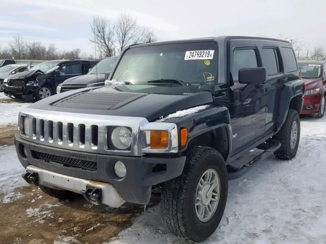 5GTEN13E288120179 - 2008 HUMMER H3 BLACK photo 2