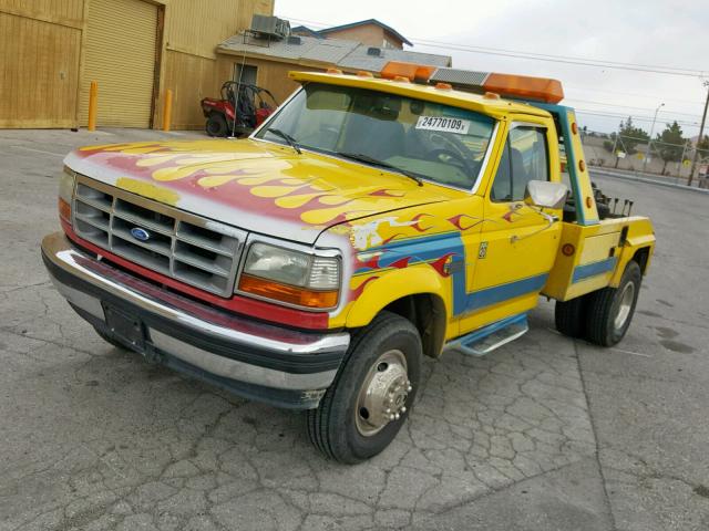 1FDLF47F1TEA12576 - 1996 FORD F SUPER DU YELLOW photo 2