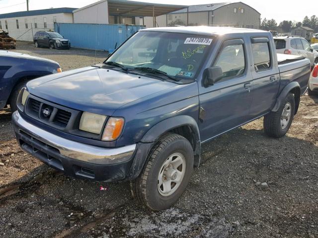 1N6ED27Y8YC302659 - 2000 NISSAN FRONTIER C BLUE photo 2