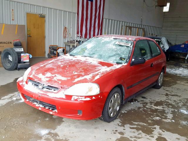 2HGEJ6345XH103927 - 1999 HONDA CIVIC DX RED photo 2