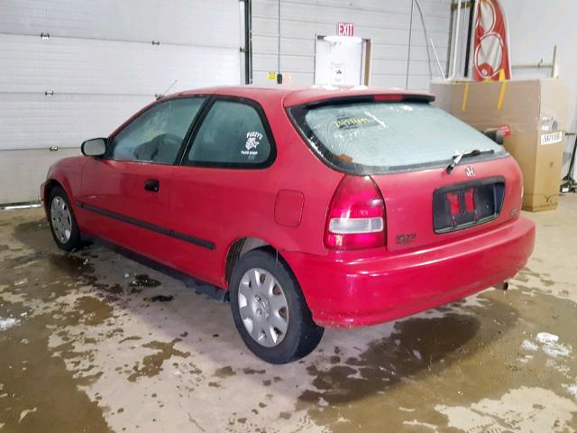 2HGEJ6345XH103927 - 1999 HONDA CIVIC DX RED photo 3