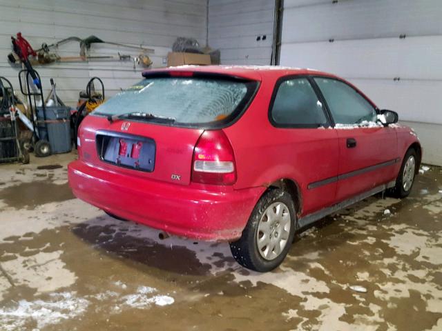 2HGEJ6345XH103927 - 1999 HONDA CIVIC DX RED photo 4