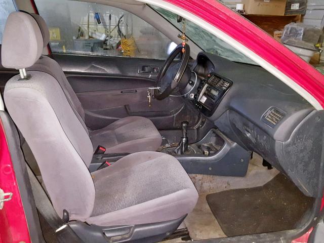 2HGEJ6345XH103927 - 1999 HONDA CIVIC DX RED photo 5