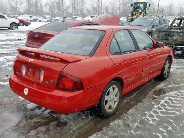 3N1AB51D44L737193 - 2004 NISSAN SENTRA SE- RED photo 4