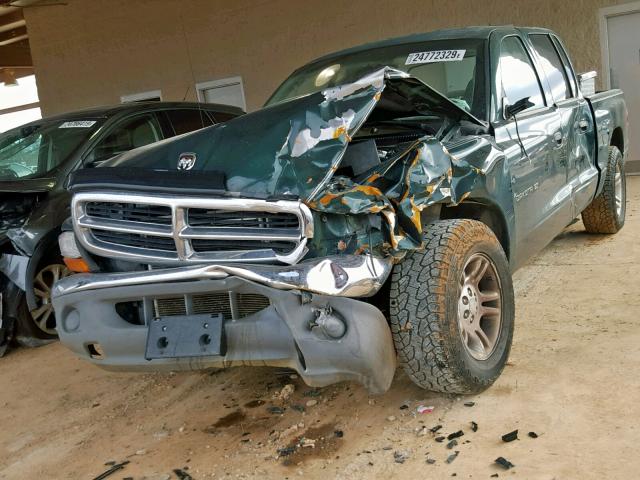 1B7GL2AN41S108381 - 2001 DODGE DAKOTA QUA GREEN photo 2