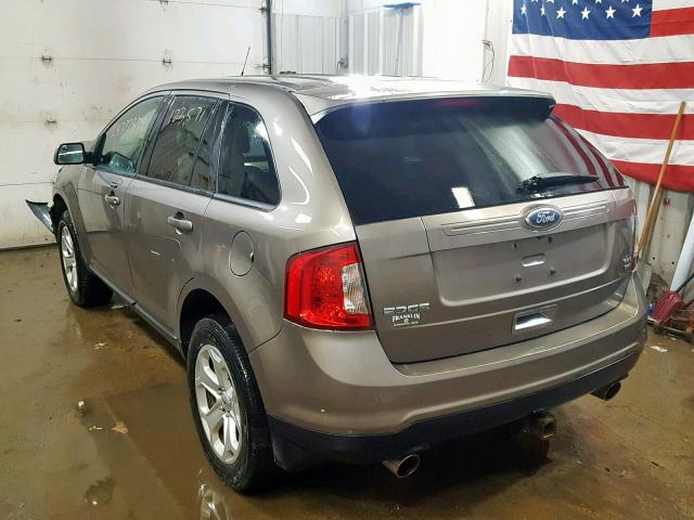 2FMDK4JC2CBA55057 - 2012 FORD EDGE SEL TAN photo 3