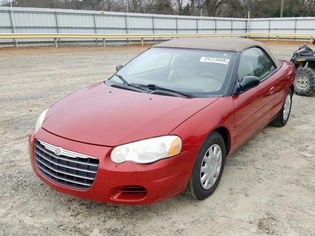 1C3EL45R44N145602 - 2004 CHRYSLER SEBRING LX RED photo 2