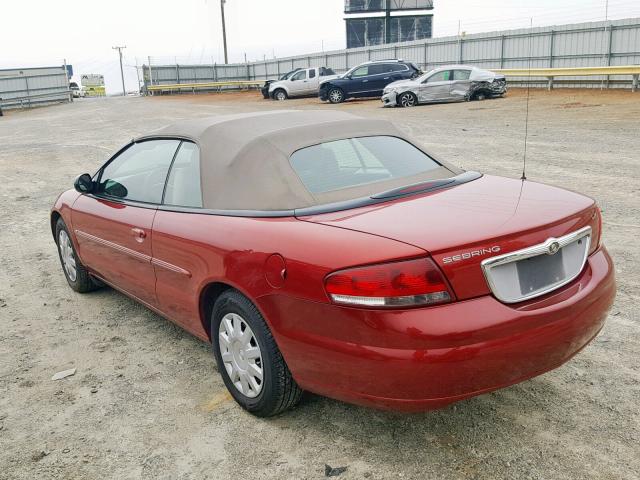 1C3EL45R44N145602 - 2004 CHRYSLER SEBRING LX RED photo 3