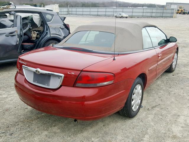 1C3EL45R44N145602 - 2004 CHRYSLER SEBRING LX RED photo 4