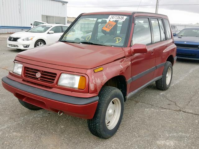 2S3TD03V3S6415480 - 1995 SUZUKI SIDEKICK J RED photo 2