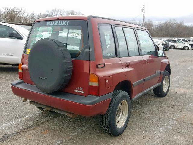 2S3TD03V3S6415480 - 1995 SUZUKI SIDEKICK J RED photo 4