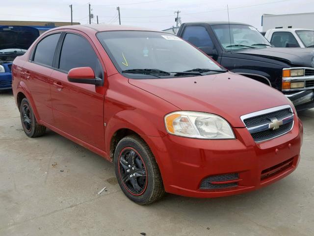 KL1TD56E69B384392 - 2009 CHEVROLET AVEO LS BURGUNDY photo 1