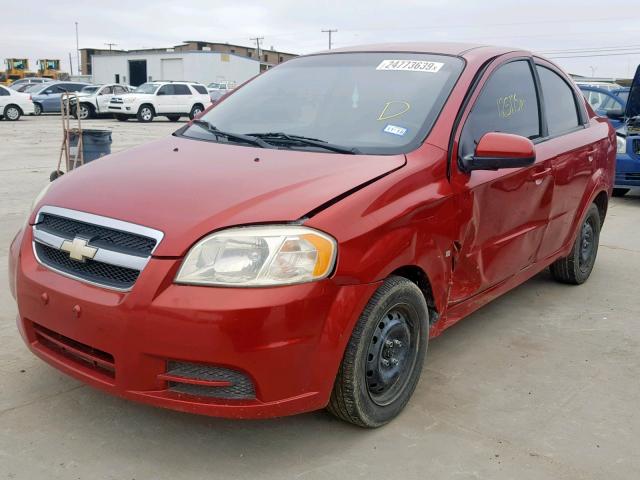 KL1TD56E69B384392 - 2009 CHEVROLET AVEO LS BURGUNDY photo 2