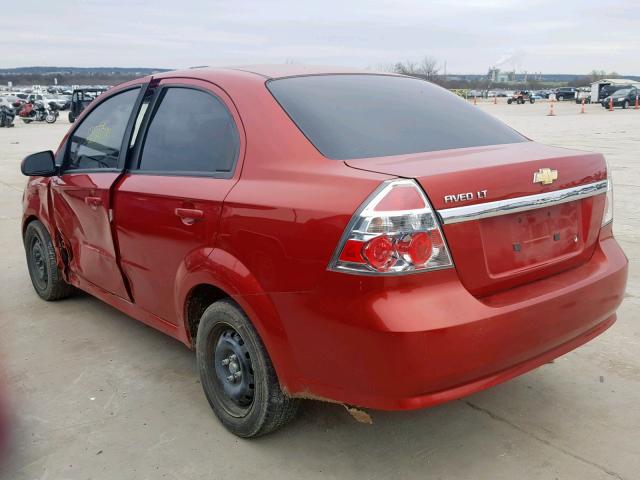 KL1TD56E69B384392 - 2009 CHEVROLET AVEO LS BURGUNDY photo 3