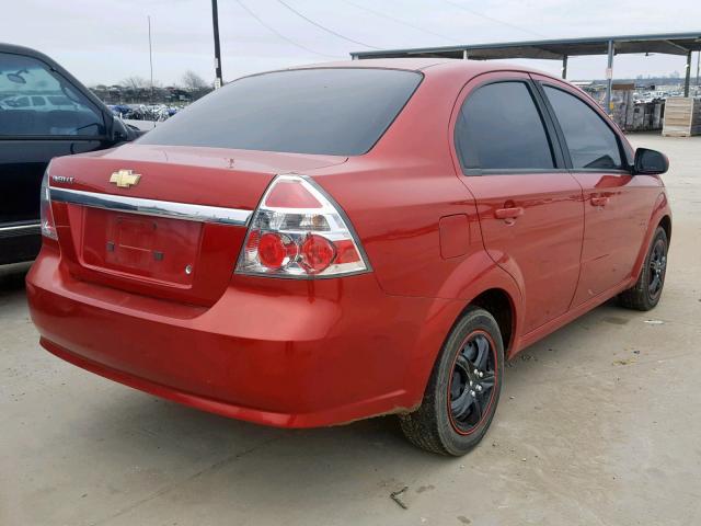 KL1TD56E69B384392 - 2009 CHEVROLET AVEO LS BURGUNDY photo 4