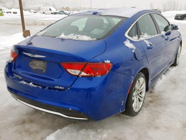 1C3CCCAB1FN669111 - 2015 CHRYSLER 200 LIMITE BLUE photo 4