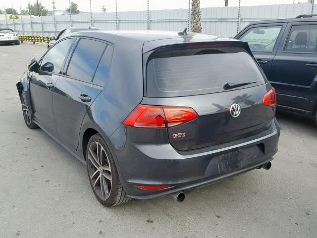 3VW447AU2HM059797 - 2017 VOLKSWAGEN GTI S/SE GRAY photo 3