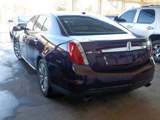 1LNHL9FT6BG608076 - 2011 LINCOLN MKS MAROON photo 3