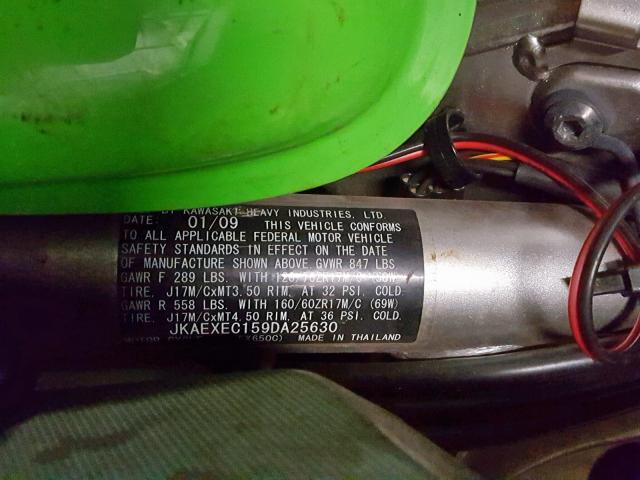 JKAEXEC159DA25630 - 2009 KAWASAKI EX650 C 绿色 照片 10