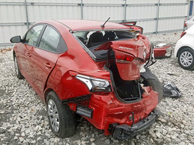 3KPC24A31JE022024 - 2018 HYUNDAI ACCENT SEL RED photo 3