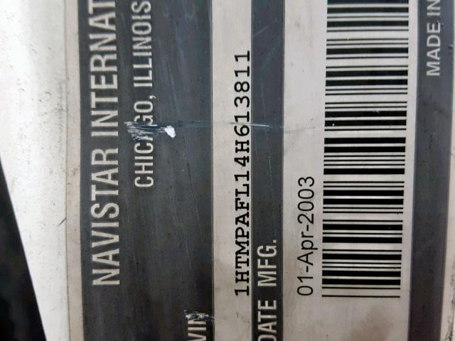 1HTMPAFL14H613811 - 2004 INTERNATIONAL 4200 WHITE photo 10