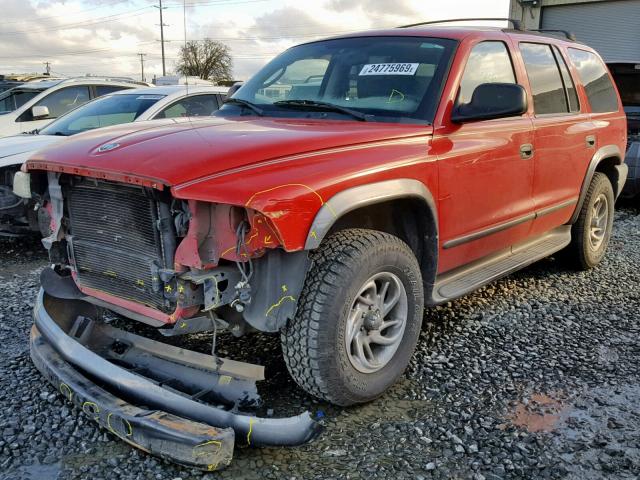 1B4HS38N32F192591 - 2002 DODGE DURANGO SP RED photo 2