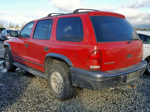 1B4HS38N32F192591 - 2002 DODGE DURANGO SP RED photo 3