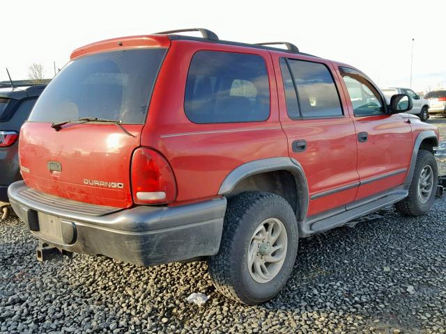 1B4HS38N32F192591 - 2002 DODGE DURANGO SP RED photo 4