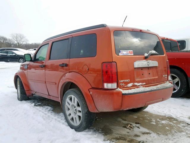 1D8GU58638W260167 - 2008 DODGE NITRO R/T ORANGE photo 3