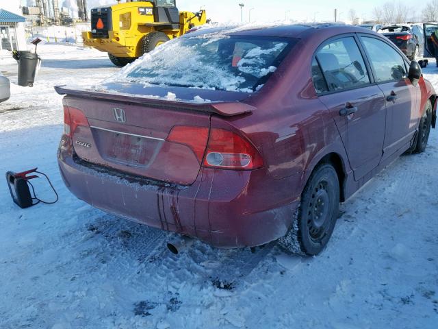 2HGFA15377H016297 - 2007 HONDA CIVIC DX RED photo 4