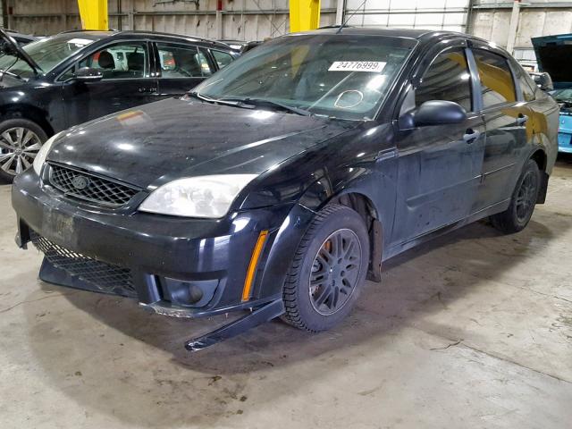 1FAFP34N97W107946 - 2007 FORD FOCUS ZX4 BLACK photo 2