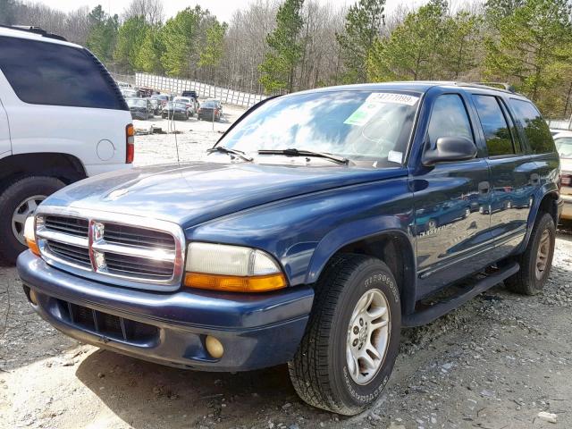 1B4HR28N81F590254 - 2001 DODGE DURANGO BLUE photo 2