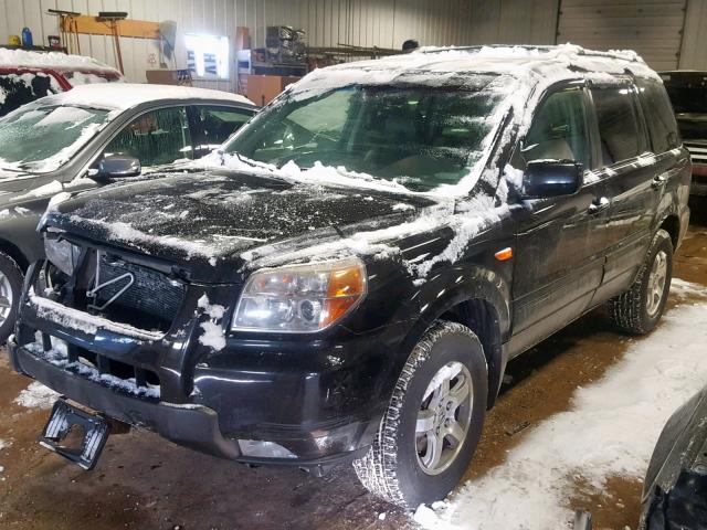 5FNYF18558B010639 - 2008 HONDA PILOT EXL BLACK photo 2