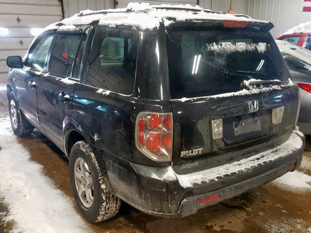 5FNYF18558B010639 - 2008 HONDA PILOT EXL BLACK photo 3