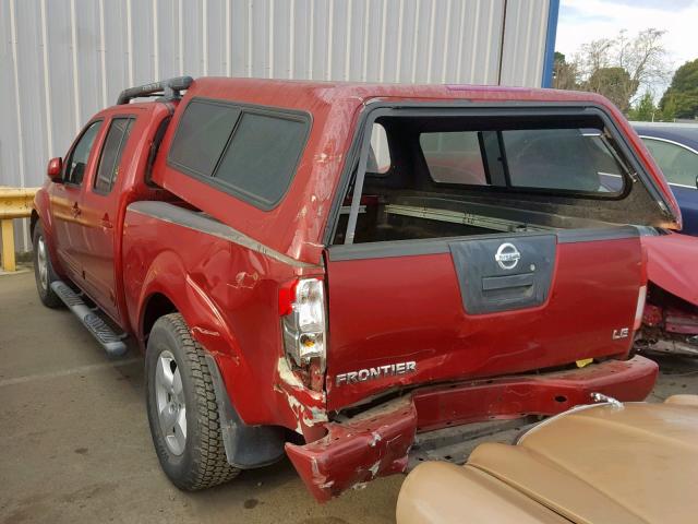 1N6AD09U67C415344 - 2007 NISSAN FRONTIER C BURGUNDY photo 3