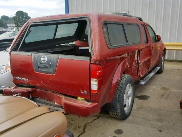 1N6AD09U67C415344 - 2007 NISSAN FRONTIER C BURGUNDY photo 4