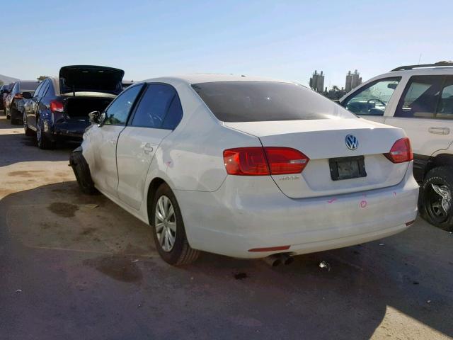 3VW2K7AJ4DM358351 - 2013 VOLKSWAGEN JETTA BASE WHITE photo 3