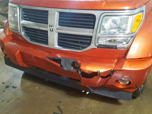 1D8GU28K98W217772 - 2008 DODGE NITRO SXT ORANGE photo 9