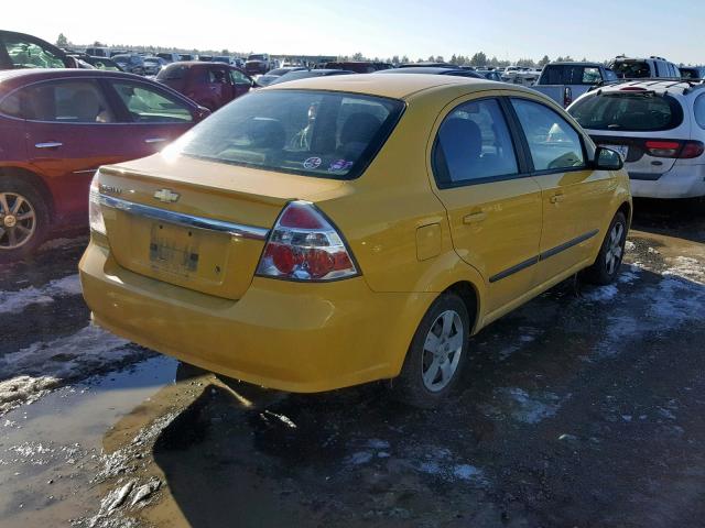 KL1TD5DE5AB128963 - 2010 CHEVROLET AVEO LS YELLOW photo 4
