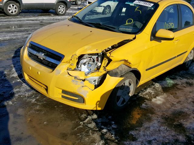 KL1TD5DE5AB128963 - 2010 CHEVROLET AVEO LS YELLOW photo 9