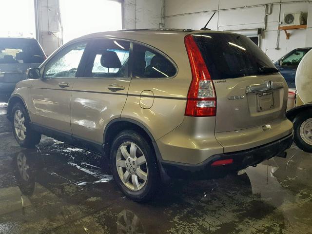 JHLRE38727C011928 - 2007 HONDA CR-V EXL TAN photo 3